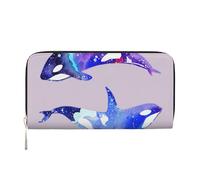 SDFHU Orca Killer Whale Print Portafoglio da donna alla moda adatto ai viaggi 7,9 x 3,9 cm pochette casual regalo per le signore, nero, Taglia unica, Arte
