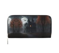 SDFHU Portafoglio da donna con stampa horror di Halloween alla moda, adatto ai viaggi, 7,9 x 3,9 cm, casual, pochette regalo per le signore, nero, Taglia unica, Arte