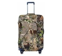 SDFHU Wildlife Caccia Cervo Orso Alce Stampa Valigie Coperture Personalizzate Protezione per Bagagli Elastica Lavabile Travel Gear Cover, nero, Medium