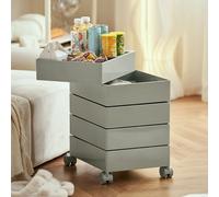 SDFJKHRD Carrelli Portaoggetti A 5 Ripiani, Armadio Portaoggetti Multifunzionale con Ruote E Cassetto Rotante, Utilizzabile in Soggiorno, Camera da Letto,Verde,41.5x31.5x61cm