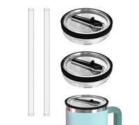 SDFLKAE 2 coperchi di ricambio per Stanley da 40 oz, coperchio Stanley Cup a prova di perdite con 2 cannucce, accessori riutilizzabili a prova di perdite, copertura per chiusura Stanley Cup