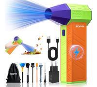 SDFM Soffiatore elettrico ad aria compressa a 3 marce, 130000 giri/min, aria compressa compressa con batteria da 6000 mAh, spazzola di pulizia e ricarica rapida USB, per kit di pulizia PC, auto,