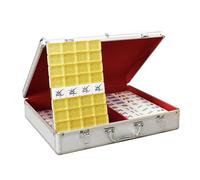 SDFSDE Set di piastrelle Mahjong 146 pezzi di piastrelle Mah Jong acriliche cinesi da 1,6 pollici con custodia e dadi adatti for feste di viaggio(B)
