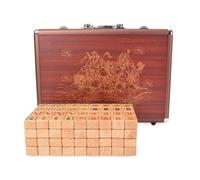 SDFSDE Set di tessere cinesi Mahjong con 146 pezzi di tessere Mah Jongg in legno di faggio con custodia portatile e dadi adatti for feste di viaggio