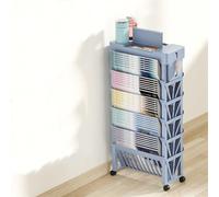SDFsdfdS Scaffali mobili, Carrello for Libri con Ruote for Mobile(Blue 37.8x18x77cm,Blue)