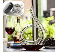 SDFSX Decanter per vino, soffiato a mano, in cristallo senza piombo, 1,2 l, 6 forme classiche, caraffa per vino rosso, accessori per vino, regalo per vino