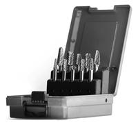 SDFUBO Set di frese in carburo tungsteno, gambo da 6 mm, doppio taglio, utensili elettrici solidi, lime rotanti, punte for smerigliatrice, metallo, fresatura, legno .0322
