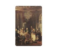 SDFUIJXCV Adolph Von Menzel - Tavola rotonda di re Federico II a Sanssouci Voltaire (1849-5) - 17, X 22, Stampa Fine Art - 1 Decorazione da parete Poster in metallo Metallo Decorazione moderna Bar