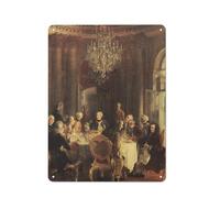SDFUIJXCV Adolph Von Menzel - Tavola rotonda di re Federico II a Sanssouci Voltaire (1849-5) - 17, X 22, Stampa Fine Art - 1 Decorazione da parete Poster in metallo Metallo Decorazione moderna Bar