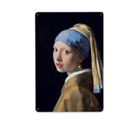 SDFUIJXCV Johannes Vermeer ragazza con un orecchino di perla (1665) pittura olandese dell'età dell'oro - 17, X 22, stampa artistica-1 decorazione da parete poster in metallo metallo moderno