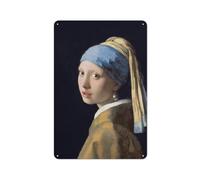 SDFUIJXCV Johannes Vermeer ragazza con un orecchino di perla (1665) pittura olandese dell'età dell'oro - 17, X 22, stampa artistica-1 decorazione da parete poster in metallo metallo moderno