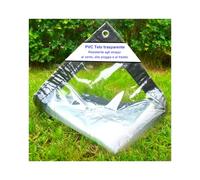 SDFVSDF Telone trasparente con occhielli, telo di copertura impermeabile trasparente, 0,3 mm, per terrazze, gazebo, terrazze, protezione dal vento, per esterni, 420 g/m², dimensioni: 2 m x 2 m