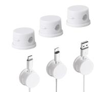 SDFWGG 6 Pezzi Fermacavi Magnetici Autoadesivi Clip Portacavi Girevoli a 360° Cable Management per Scrivania Comodino Ufficio e Casa Organizer per Cavi USB HDMI Audio e di Ricarica (Bianco)