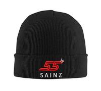 SDFXCDR Caldo in Inverno Carlos Sainz Jr F1 Signature Graphic - Scuro Caldo Berretto Lavorato A Maglia Invernale Cappello A Cuffia Skullies Berretti Hip Hop Caps per Unisex