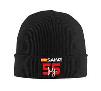 SDFXCDR Caldo in Inverno Carlos Sainz Jr F1 Signature Graphic - Scuro Caldo Berretto Lavorato A Maglia Invernale Cappello A Cuffia Skullies Berretti Hip Hop Caps per Unisex
