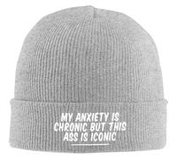 SDFXCDR Caldo in Inverno Il Mio cronico ma Questo Culo è iconico Berretto in Maglia Morbido Berretto Caldo Cappello Invernale Nero Abbigliamento Quotidiano Campeggio Berretto Lavorato a Maglia