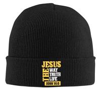 SDFXCDR Caldo in Inverno La Via verità Vita Christian Beanie Cappello Donne cap Uomo Inverno Cappello Lavorato A Maglia Slouchy