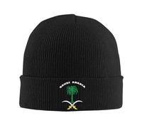 SDFXCDR Caldo Invernale, Cappello dell'Emblema dell'Arabia Saudita Testarie d'Autunno e Inverno Berretto da Sci Cappello per la Giornata Nazionale Saudita Cappuccio Femminile in Acrilico a Maglia
