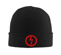 SDFXCDR Calore Invernale, Pericolo elettricità Dentro Cerchio Rosso Uomini Donne Unisex Cappello a Maglia Cappello Pulcio Pulcio Inverno Termico Caldo Natale Ciclismo Outdoor