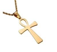 SDFXCDR Collana Personalizzata, Egitto Cruz Ciondolo Collana per Gli Uomini Moda Simbolo della Vita Gioielli Regalo