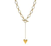 SDFXCDR Collana Uomo Collana Personalizzata 316 l Semplice Croce Catena con Amore Cuore Collana per Le Donne Lungo Girocollo Catena Gioielli Regalo Glamour