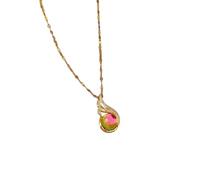 SDFXCDR Collana Uomo Collana Personalizzata Classico Lucido colorato Cerchio zircone Ala Ciondolo Collana per Le Donne Trend Collo Catena Gioielli Regalo