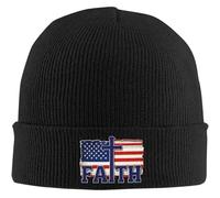 SDFXCDR Cotone Caldo Puro, Fede più Che Paura Cross America Bandiera a Maglia Cappello Polsini Cappello a Maglia Calda Cappelli slask Cappelli chemioterapi Cappello da Sci per Uomini Donne