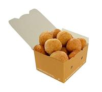 SDG PZ 50 Box Avana in Carta 12x10x7H BIO Compost con Coperchio RICHIUDIBILE Ideale per L'ASPORTO di CIBI,FRITTURE,PANINI,Patatine