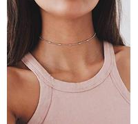 SDGBCXD, 15 collane girocollo con perle semplici e collana con nappe a forma di foglia di cristallo,Collane(Silver,Bead)