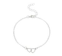 SDGBCXD, 2 pezzi retrò perla cuore infinito caviglia braccialetto cavigliera set bohemien piede spiaggia cavigliere donna moda gioielli catena a piedi nudi,Cavigliere