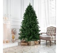 SDGBCXD Albero di Natale, Abete Artificiale Verde Natalizio Non Illuminato in PE/PVC con Punte di Rami, Supporto in Metallo Pieghevole for L'Ufficio Domestico(7FT)