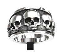 SDGBCXD anello, Anelli da uomo, donna, Regali, con teschio punk for personalità, Anello gotico(10 UK)