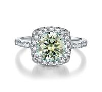 SDGBCXD anello, Moissanite da 2 ct, colore D, diamante VVS1, argento sterling 925, promessa di fidanzamento for anniversario matrimonio(Blue Green,6)