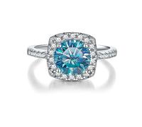 SDGBCXD anello, Moissanite da 2 ct, colore D, diamante VVS1, argento sterling 925, promessa di fidanzamento for anniversario matrimonio(Dark Blue,8)