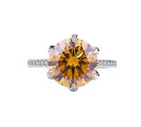 SDGBCXD anello, Moissanite rossa/verde/rosa da 5 ct for donna, colore D, diamante VVS1, argento sterling S925, fidanzamento e matrimonio(Yellow,8)