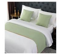 SDGBCXD Biancheria da Letto e Sciarpe, Copriletto Matrimoniale, King Size, Singolo, copriletto Solido for la Protezione dei Piedi del Letto e della Sciarpa Finale(Grün,50 * 240cm for 180cm Bed)