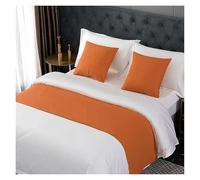 SDGBCXD Biancheria da Letto e Sciarpe, Copriletto Matrimoniale, King Size, Singolo, copriletto Solido for la Protezione dei Piedi del Letto e della Sciarpa Finale(Oranje,50 * 180cm for 120cm Bed)