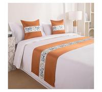 SDGBCXD Biancheria da Letto e Sciarpe, Copriletto Ricamato in Stile Cinese for Camera da Letto d'albergo, copriletto Decorativo con Sciarpa for Piedi, for(A Orange,50 * 180cm for 120cm Bed)