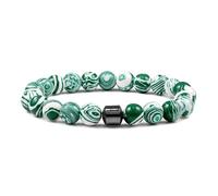 SDGBCXD Braccialetti ansiolitici, Riduce la voglia di alcol, allevia l'ansia e lo stress da astinenza, supporto naturale for smettere di bere(Green white)