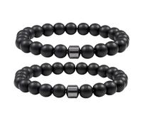 SDGBCXD Braccialetti ansiolitici, Riduce la voglia di alcol, allevia l'ansia e lo stress da astinenza, supporto naturale for smettere di bere(2 Matte black)