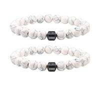 SDGBCXD Braccialetti ansiolitici, Riduce la voglia di alcol, allevia l'ansia e lo stress da astinenza, supporto naturale for smettere di bere(2 White)