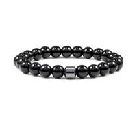 SDGBCXD Braccialetti ansiolitici, Riduce la voglia di alcol, allevia l'ansia e lo stress da astinenza, supporto naturale for smettere di bere(Bright black)