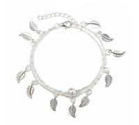 SDGBCXD, Braccialetto alla caviglia color argento sulla gamba, alla moda, a forma di cuore, da donna, a piedi nudi, for donne, con catena for gamba, da spiaggia.,Cavigliere(S055jin)