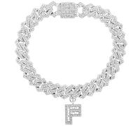 SDGBCXD, Braccialetto alla caviglia con lettera Bling Baguette for donna, catena alla caviglia, gioielli punk hip hop da 14 mm,Cavigliere(Gold,Q)
