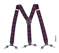 SDGBCXD Bretelle da Uomo, Bretelle da Uomo con Bretelle Elastiche Larghe e Regolabili, 6 robuste Clip, Confezione 1(B Type)