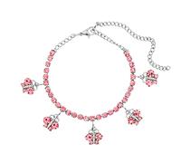 SDGBCXD, Cavigliera a farfalla con strass, alla moda, con catena da tennis, for donne, con catena a piedi nudi, for l'estate e la spiaggia.,Cavigliere(J005702sl)