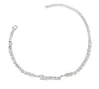 SDGBCXD, Cavigliera in acciaio inossidabile con costellazione for donna, alla moda, con lettere inglesi in strass, zircone, gioielli da spiaggia,Cavigliere(Silver,Cancer anklet)