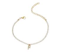 SDGBCXD, Cavigliere con lettere color oro for donna, con ciondolo a forma di catena dell'alfabeto, braccialetto alla caviglia, gioielli da spiaggia in stile boho, regalo for feste,Cavigliere(F)
