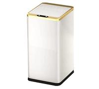 SDGBCXD Cestino dei rifiuti, Cestino acciaio inox slim sensore bagno camera(/Gold,10L)