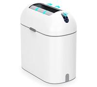 SDGBCXD Cestino dei rifiuti, Cestino slim 9L coperchio ammortizzato cucina camera ufficio spazio(/White B)